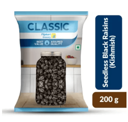 Classic Seedless Black Raisins by Flipkart Grocery  (300 g)